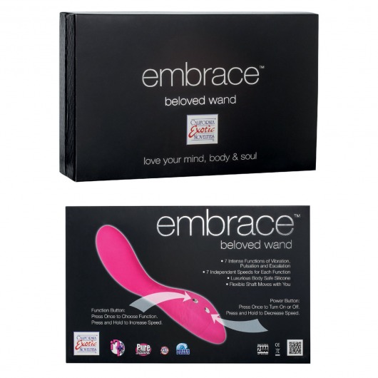 Розовый вибратор EMBRACE BELOVED WAND - 20 см. - California Exotic Novelties