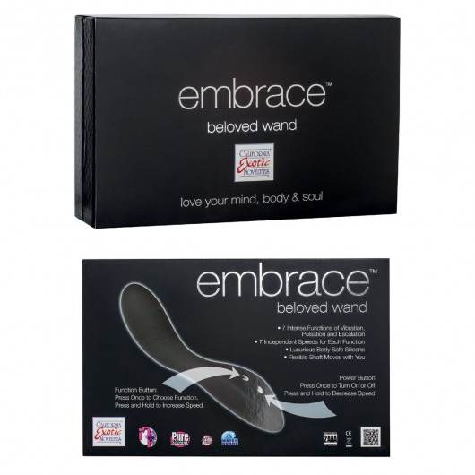 Серый вибратор EMBRACE BELOVED WAND - 20 см. - California Exotic Novelties