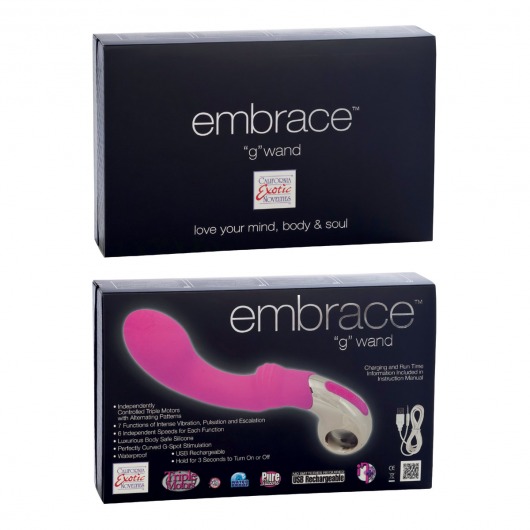 Розовый вибратор Embrace G-wand - 21 см. - California Exotic Novelties