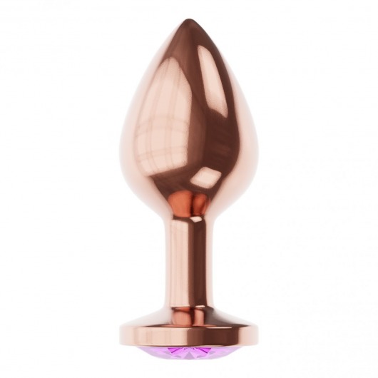 Пробка цвета розового золота с фиолетовым кристаллом Diamond Amethyst Shine S - 7,2 см. - Lola Games - купить с доставкой в Москве