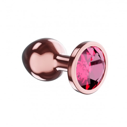 Пробка цвета розового золота с малиновым кристаллом Diamond Ruby Shine S - 7,2 см. - Lola Games - купить с доставкой в Москве