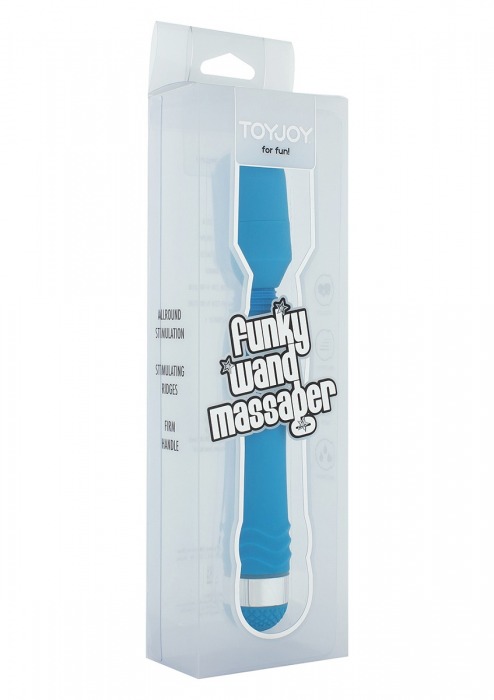 Голубой массажер FUNKY WAND MASSAGER - 20 см. - Toy Joy