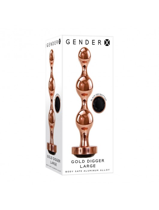 Золотистый анальный стимулятор-елочка Gold Digger Large - 13,5 см. - Gender X
