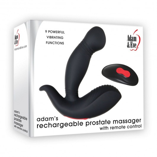 Черный вибростимулятор простаты Adam s Rechargeable - 11,7 см. - Adam & Eve - в Москве купить с доставкой