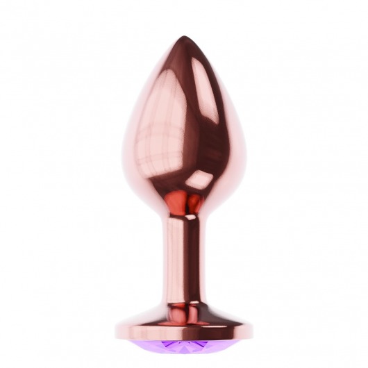 Пробка цвета розового золота с фиолетовым кристаллом Diamond Amethyst Shine L - 8,3 см. - Lola Games - купить с доставкой в Москве