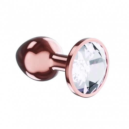 Пробка цвета розового золота с прозрачным кристаллом Diamond Moonstone Shine L - 8,3 см. - Lola Games - купить с доставкой в Москве