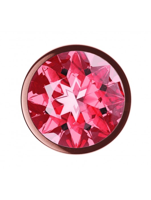 Пробка цвета розового золота с малиновым кристаллом Diamond Ruby Shine L - 8,3 см. - Lola Games - купить с доставкой в Москве