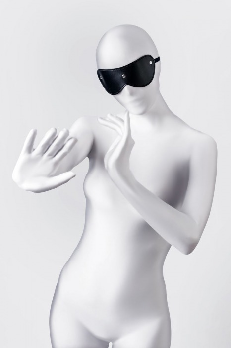 Черная кожаная маска Anonymo с мягким подкладом - ToyFa - купить с доставкой в Москве