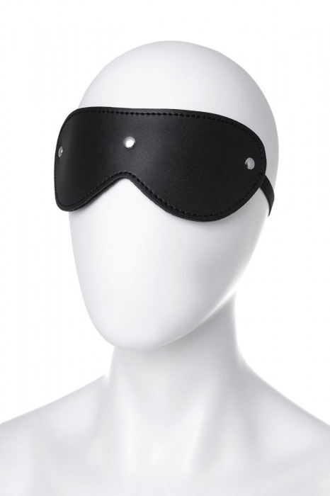Черная кожаная маска Anonymo с мягким подкладом - ToyFa - купить с доставкой в Москве
