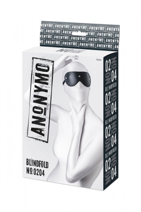 Черная кожаная маска Anonymo с мягким подкладом - ToyFa - купить с доставкой в Москве