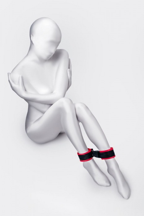 Красно-черные велюровые оковы Anonymo - ToyFa - купить с доставкой в Москве