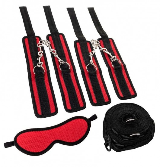 Красно-черный бондажный набор Anonymo - ToyFa - купить с доставкой в Москве