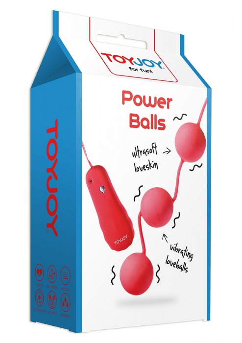 Красные вагинальные шарики с вибрацией POWER BALLS - Toy Joy
