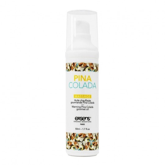 Разогревающее массажное масло с ароматом пина колада Gourmet Pina Colada - 50 мл. - Exsens - купить с доставкой в Москве