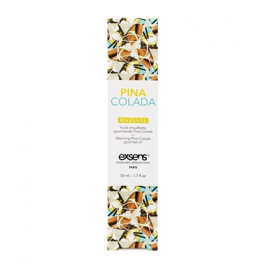 Разогревающее массажное масло с ароматом пина колада Gourmet Pina Colada - 50 мл. - Exsens - купить с доставкой в Москве