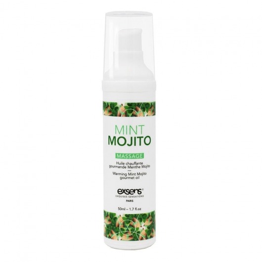 Разогревающее массажное масло с ароматом мохито Gourmet Mint Mojito - 50 мл. - Exsens - купить с доставкой в Москве