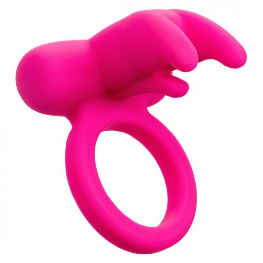 Розовое перезаряжаемое кольцо Silicone Rechargeable Triple Clit Flicker - California Exotic Novelties - в Москве купить с доставкой