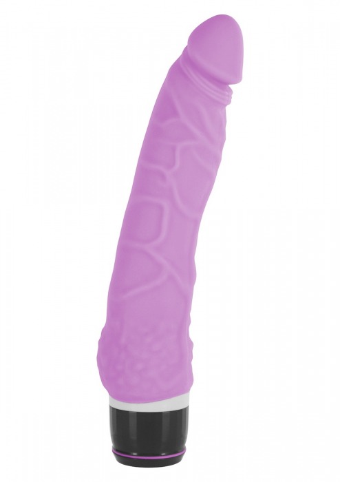 Сиреневый силиконовый вибратор CLASSIC SLIM - 21 см. - Seven Creations