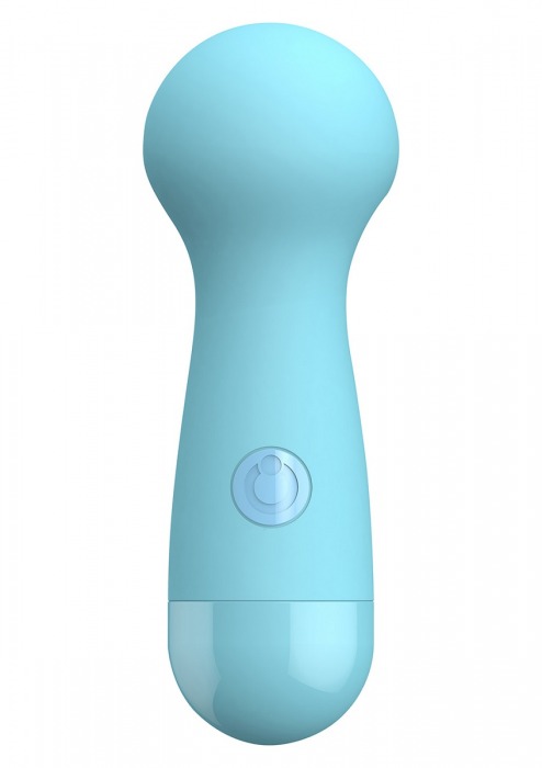 Голубой вибромассажер CARA SMALL WAND BLUE - 14 см. - Toy Joy