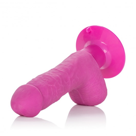Розовый вибратор Shower Stud Ballsy Dong на присоске - 12,75 см. - California Exotic Novelties