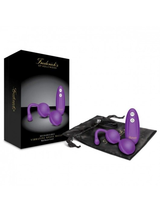 Фиолетовые вагинальные шарики с пультом ДУ - Fredericks Of Hollywood