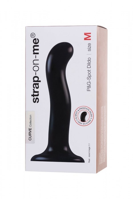 Черный стимулятор для пар P G-Spot Dildo Size L - 19 см. - Strap-on-me - в Москве купить с доставкой