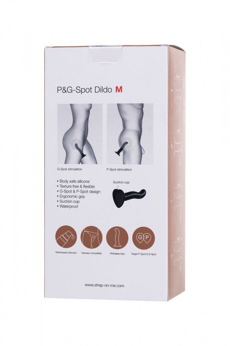 Черный стимулятор для пар P G-Spot Dildo Size L - 19 см. - Strap-on-me - в Москве купить с доставкой
