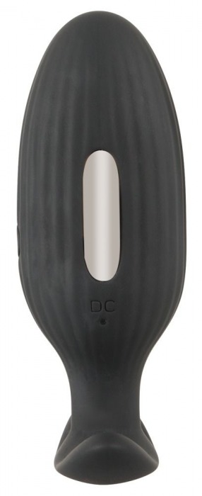 Черная анальная втулка с вибрацией и электростимуляцией Vibrating E-Stim Butt Plug - 9,2 см. - Orion - купить с доставкой в Москве