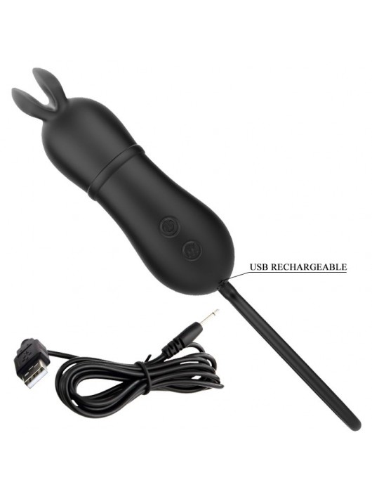 Черное виброяйцо Rosalie в виде зайчика - Baile