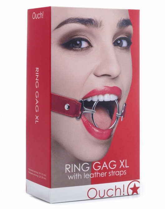 Расширяющий кляп Ring Gag XL с красными ремешками - Shots Media BV - купить с доставкой в Москве