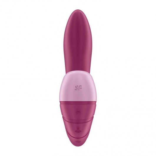 Малиновый вибратор с вакуумным стимулятором Supernova - 16,9 см. - Satisfyer
