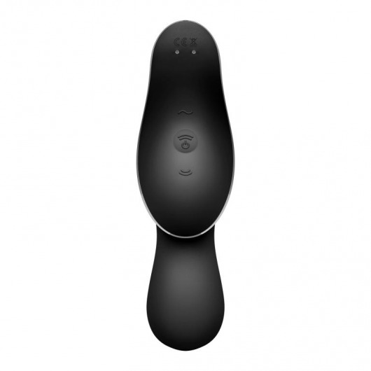 Черный вибромассажер с вакуумной стимуляцией Curvy Trinity 2 - Satisfyer