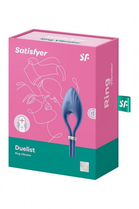 Синее эрекционное кольцо-лассо Duelist - Satisfyer - в Москве купить с доставкой