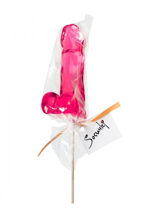 Розовый леденец в форме пениса со вкусом бабл-гам - Sosuчki - купить с доставкой в Москве