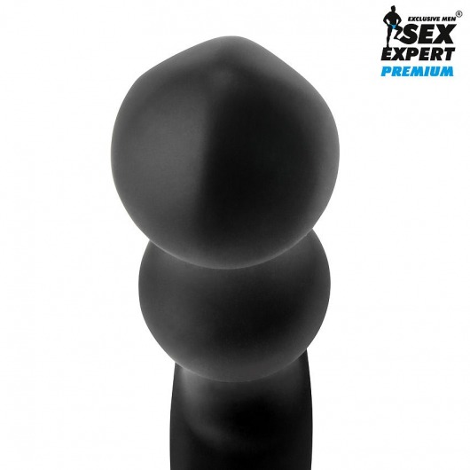 Черная фигурная перезаряжаемая анальная пробка - 12 см. - Sex Expert