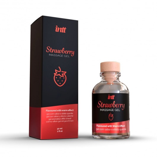 Массажный гель с ароматом клубники Strawberry - 30 мл. - INTT - купить с доставкой в Москве