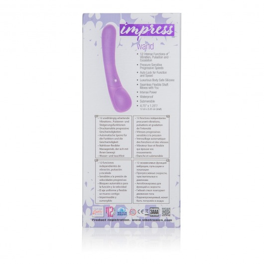 Фиолетовый вибромассажер Impress Wand - 12 см. - California Exotic Novelties