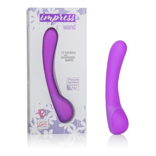 Фиолетовый вибромассажер Impress Wand - 12 см. - California Exotic Novelties