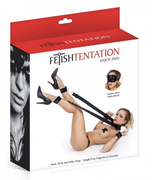 Набор для фиксации рук и разведенных в стороны ног - Fetish Tentation - купить с доставкой в Москве