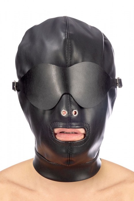 Маска-шлем с отверстием для рта и съемными шорами - Fetish Tentation - купить с доставкой в Москве