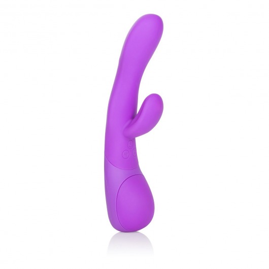 Фиолетовый вибромассажер Impress Tongue со стимуляцией клитора - 18 см. - California Exotic Novelties