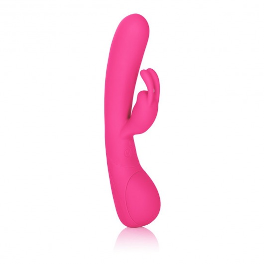 Розовый вибромассажер Impress Rabbit со стимуляцией клитора - 18 см. - California Exotic Novelties
