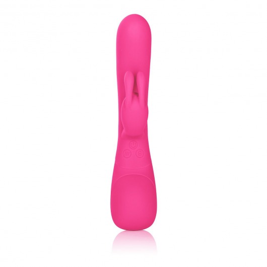 Розовый вибромассажер Impress Rabbit со стимуляцией клитора - 18 см. - California Exotic Novelties