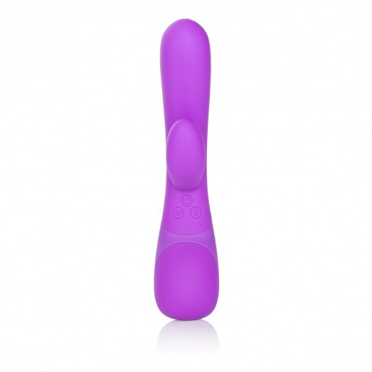Фиолетовый вибромассажер Impress “g” со стимуляцией клитора - 18 см. - California Exotic Novelties