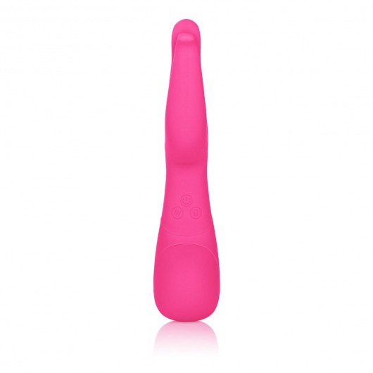 Розовый вибромассажер Impress™ Dual Kiss со стимуляцией клитора - 15 см. - California Exotic Novelties