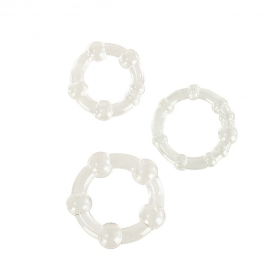 Набор из 3 прозрачных эрекционных колец различного диаметра Island Rings - California Exotic Novelties - в Москве купить с доставкой