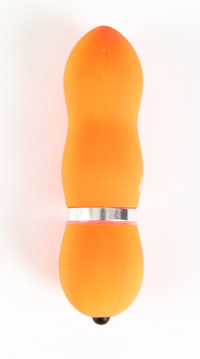 Оранжевый водонепроницаемый мини-вибратор - 10 см. - Sexus
