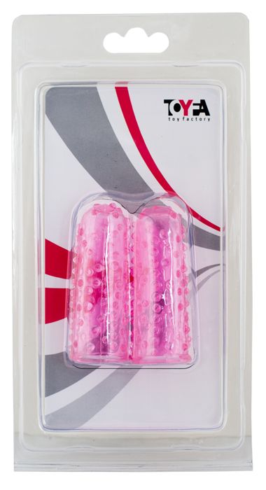 Пупырчатые насадки на пальцы розового цвета - ToyFa
