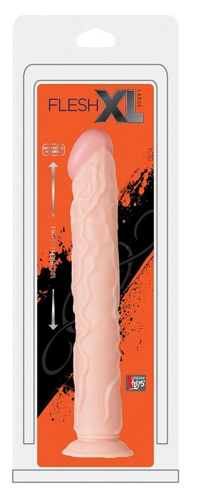 Реалистичный фаллоимитатор с присоской FLESHXL - 33 см. - Dream Toys