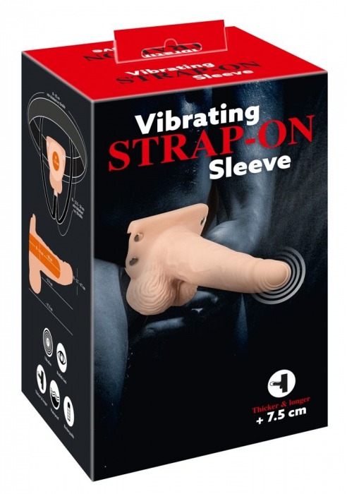 Полый страпон с вибрацией Vibrating Strap-On Sleeve - 17,5 см. - Orion - купить с доставкой в Москве